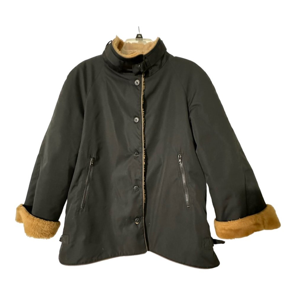 Vintage Bonnie Cashin Black Faux Fur Lined Jacket-Sz 14